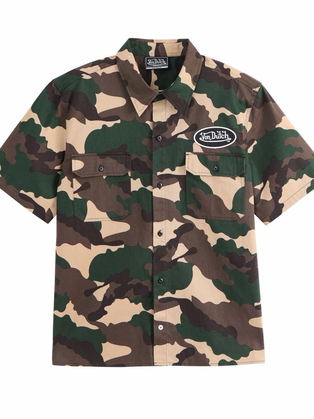 Von Dutch Classic Mechanic Shirt Camo NWT Y2K